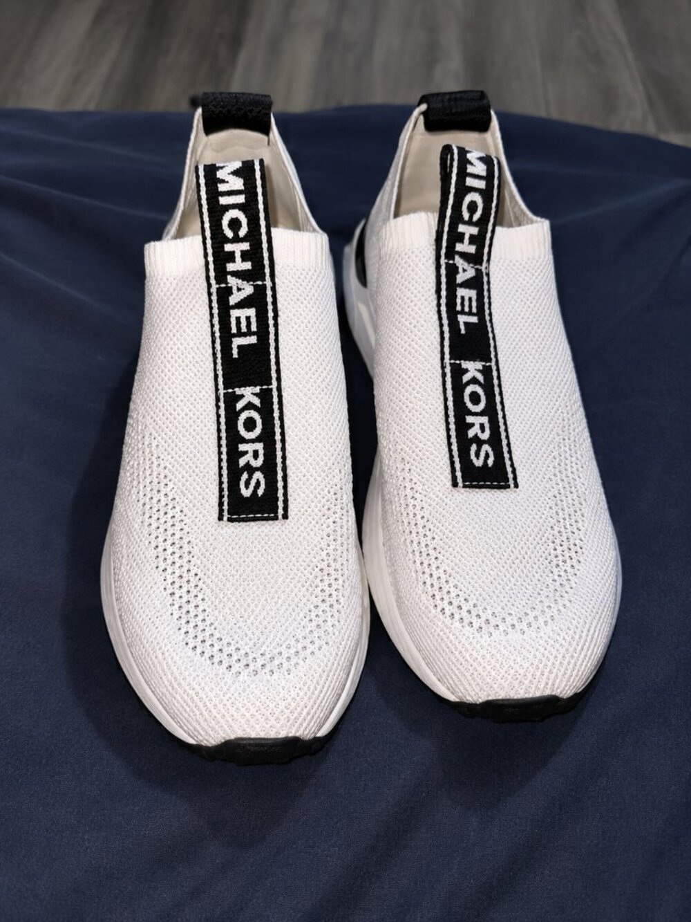 Michael Kors White Knit Slip-On Sneakers Men's Size 7